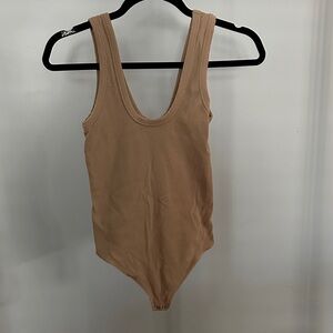 Abercrombie & Fitch Tan Ribbed Bodysuit